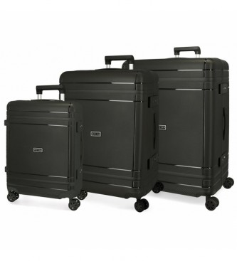 Movom. Dimensão Conjunto de caixa dura 55-66-75cm preto Movom