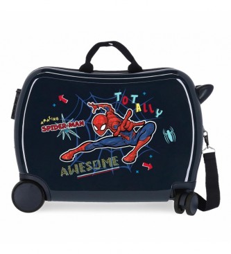 Joumma Bags unisex para niños. 4919821 Maleta Infantil Spiderman Totally Awesome Marino -38x50x20cm- (OSFA), Casual, ABS/Policarbonato, Cabi