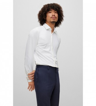 HUGO para hombre. 50481195 Camisa Kenno blanco (39), Casual, Poliamida, Manga larga