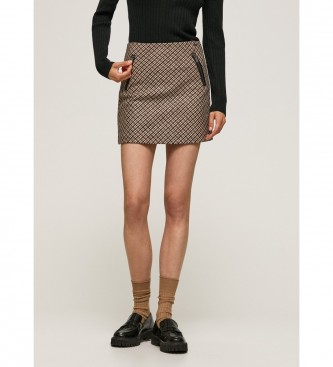 Falda Faika marrón (XS), Casual, Poliéster, Pepe Jeans outlet 2024.