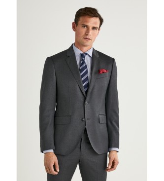 Hackett London para hombre. HM470178 Americana Plain Twill gris (38/32), Casual, Lana