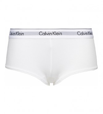 Calvin Klein para mujer. 0000F3788E Braguita Boyshor talle alto blanco (XS), Casual, Algodón, Modal, Elastano, Calvin Klein outlet 2024.