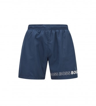 BOSS para hombre. 50469590 Bañador Logo marino (XL), Azul, Casual, Beachwear, Poliéster Reciclado, Sostenible