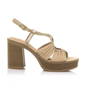 MTNG para mujer. 53385 Sandalias New 67 beige (41), Tela, 3 a 5cm, Hebilla, Casual, MTNG outlet 2024.