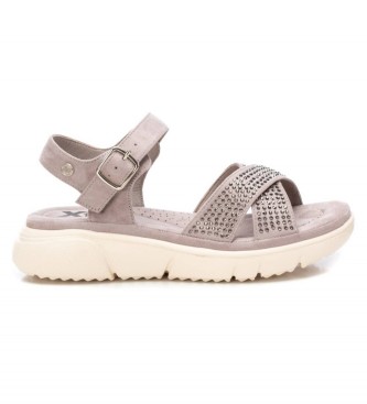 Xti para mujer. 141242 Sandalias de Piel 141242 gris (40), 3 a 5cm, Ante, Hebilla, Casual