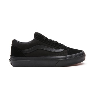 Vans unisex para niños. VN000W9TENR1 Zapatillas Old Skool negro (27), Tela, Plano, Cordones, Casual, moda infantil, Vans outlet 2024.
