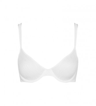 Calvin Klein para mujer. 000QF7103E Sujetador Demi Sheer Marquisette blanco (85E), Homewear, Algodón, Sostenible