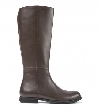 Botas de piel Mil marrón (38), 1 a 3cm, Cremallera, Casual, Camper outlet 2024.