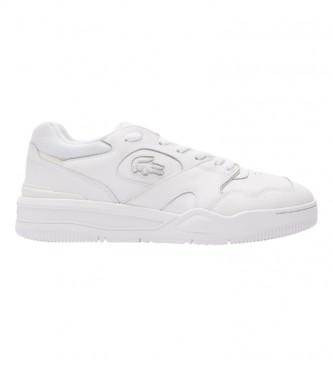Lacoste para hombre. 46SMA0110_21G Zapatillas de Piel Lineshot Premium blanco (44), Plano, 1 a 3cm, Cordones, Casual, Lacoste outlet 2024.