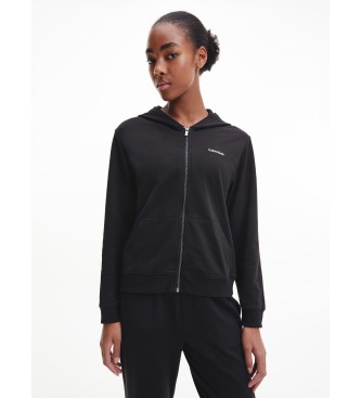 Calvin Klein para mujer. 000QS6869E Sudadera Lounge Zip Up Modern Cotton negro (XS), Homewear, Algodón, Manga larga, Sostenible, Calvin Klei