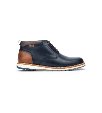 Pikolinos para hombre. M8J-8181 Botines de Piel Berna marino (41), Plano, Cordones, Casual