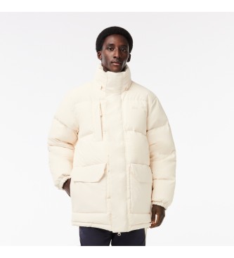 Lacoste para hombre. BH1583_XFJ Plumífero midi con capucha extraíble blanco (58), Casual, Poliéster, Manga larga, Lacoste outlet 2024.