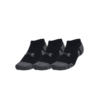 Under Armour unisex. 1379526 Pack de tres calcetines cortos negro (M), Homewear, Deportivo, Algodón, Running, Multideporte