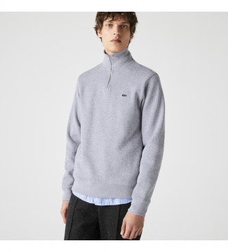 Lacoste para hombre. SH1927_CCA Sudadera con cuello alto de cremallera gris (XXL), Casual, Algodón, Manga larga, Lacoste outlet 2024.