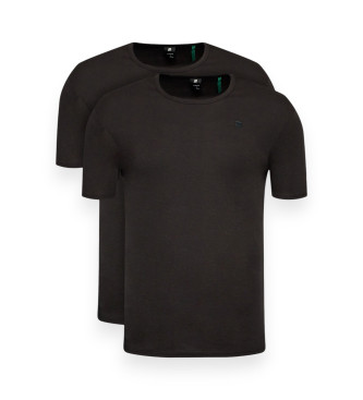 G-Star - pour homme. pack 2 t-shirts base noire