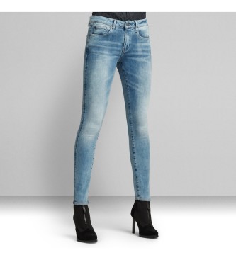 G-Star för kvinnor. D05889-8968-A587 Jeans 3301 Mid Skinny blå (23/32), Casual, Bomull, Denim