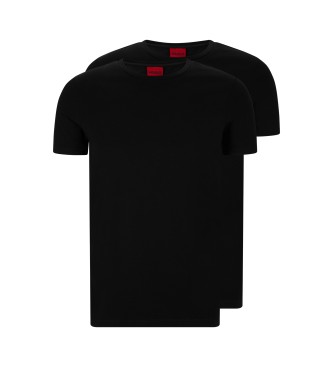 HUGO para hombre. 50325440 Pack 2 Camisetas Round negro (M), Casual, Algodón, Manga corta, Sostenible