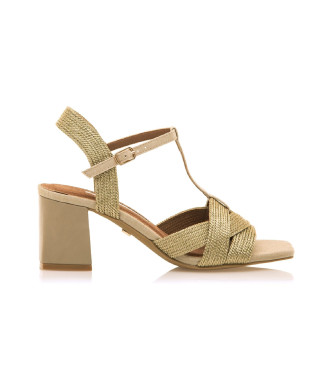 Mariamare para mujer. 68455 Sandalias 68455 beige (37), Tela, 8 a 10cm, Hebilla, Casual, Fiesta, Mariamare outlet 2024.
