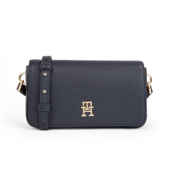 Tommy Hilfiger para mujer. AW0AW15180 Bolso bandolera TH Emblem con solapa marino (OSFA), Casual, Poliuretano