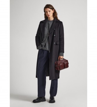 Pepe Jeans para mujer. PL402254 Abrigo Madison negro (L), Casual, Lana, Manga larga