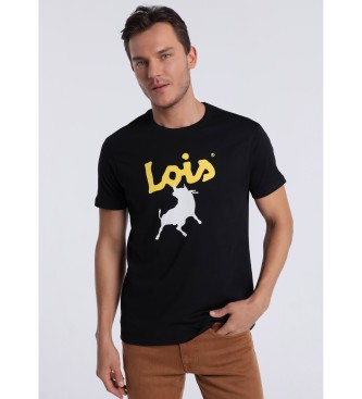 Lois Jeans para hombre. 157013177 Camiseta de manga corta negro (M), Casual, Algodón