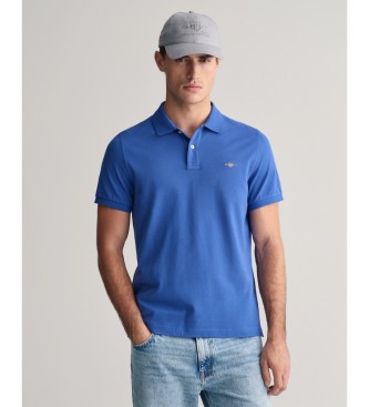 Gant para hombre. 2210 Polo de piqué Regular Fit Shield azul (L), Casual, Algodón, Manga corta