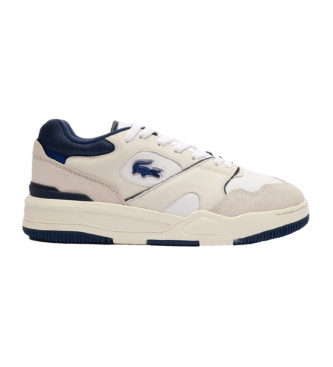 Lacoste para hombre. 47SMA0062_042 Zapatillas de Piel Lineshot con logo beige (44), Plano, Cordones, Casual, Lacoste outlet 2024.