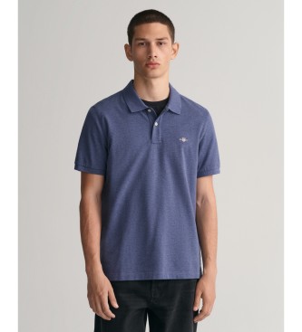Gant för män. 2210 Regular Fit Shield blå piké polotröja (5XL), Casual, Bomull, Klassisk, Kort ärm