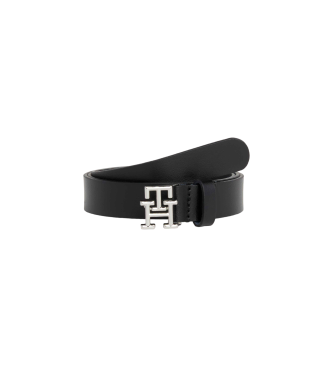 Tommy Hilfiger för kvinnor. AW0AW15182 Läderbälte Logo svart (90cm), Casual, Hud