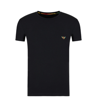 Emporio Armani para hombre. 111035_4R513 Camiseta Rainbow negro (L), Homewear, Algodón, Manga corta