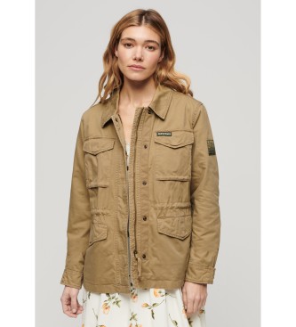 Superdry para mujer. W5011671A Chaqueta militar M65 marrón (XS), Casual, Algodón, Manga larga