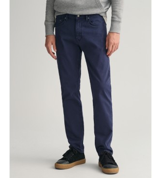 Gantvoor mannen. 1000263 Jeans Regular Fit Woestijn marine (40/32), Casual, Katoen, Marineblauw