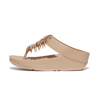Fitflop Sandalias de piel Rumba Beaded beige