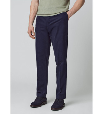 Hackett Londonvoor mannen. HM212488 Sanderson marine broek (38/32), Casual, Katoen, Marineblauw