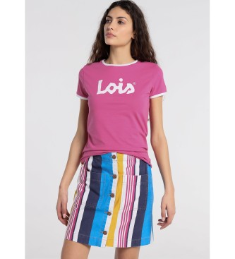 Lois Jeansvoor vrouwen. 410232621 Rok Pop Kleur Strepen | Regular Fit Bedrukt (30), Casual, Veelkleurig, Katoen