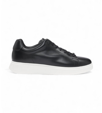 BOSS para hombre. 50497887 Zapatillas de Piel Bulton negro (41), Plano, Cordones, Casual