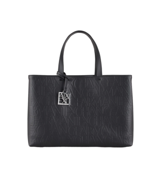 Armani Exchange para mujer. 942646CC79300020 Bolso Shopping negro (OSFA), Casual, Poliéster