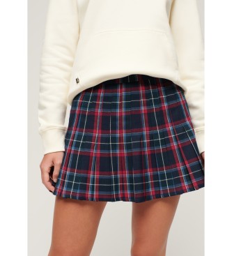 Superdry Minifalda a cuadros de talle medio marino