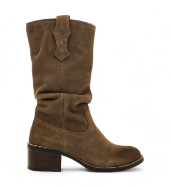 MTNGvoor vrouwen. 59798 Bruine leren laarzen (36), Leer, 3 tot 5 cm, Ritssluiting, Casual