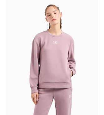 EA7voor vrouwen. 6DTM15_TJQLZ Logo Series crew neck sweater in katoenmix roze (XXS), Casual, Sportief, Meerdere sporten, Polyester