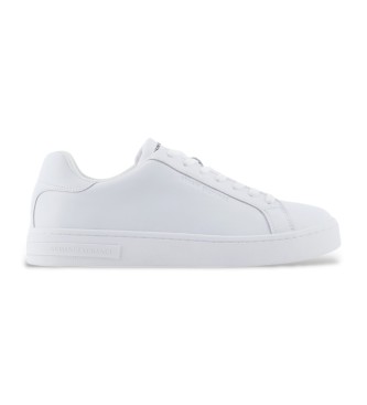 Armani Exchangevoor mannen. XM000141AF11912U0002 Witte leren sportschoenen (46), Leer, Plat, Veters, Casual