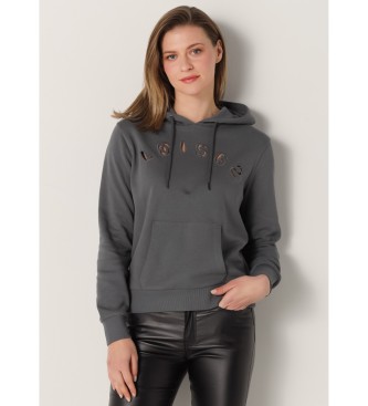 Lois Jeansvoor vrouwen. 464492435 Grafica Cut Out hoodie grijs (S), Casual, Katoen, Lange mouwen