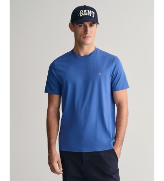 Gantvoor mannen. 2003184 Schild T-Shirt (M), Blauw, Casual, Katoen, Korte mouwen