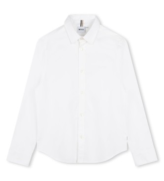 Camisa de manga larga corte recto blanco (6años= 114cm), Casual, Algodón, moda infantil