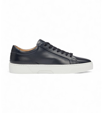 BOSSvoor mannen. 50536841 Gary marine leren sportschoenen (41), Leer, Plat, Veters, Casual, Marineblauw