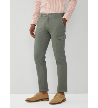 Hackett London para hombre. HM212584 Pantalón Canvas Cargo verde (33/32), Casual, Algodón