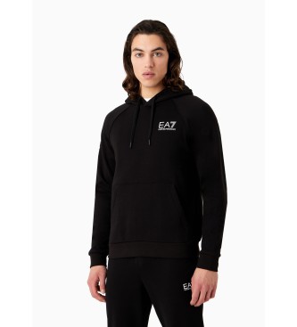 EA7voor mannen. 8NPM08_PJ07Z Logo sweatshirt van zwarte melange (4XL), Casual, Katoen