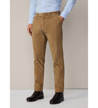 Hackett London para hombre. HM212656 Pantalón chino Pigment Cord marrón (36/34), Casual, Algodón