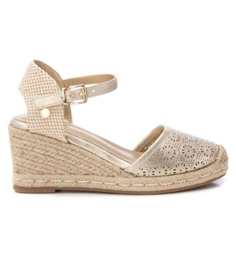 Xtivoor vrouwen. 143843 Gouden Valenciaanse espadrille (40), Goudkleurig, 5 tot 8 cm, Gesp, Casual