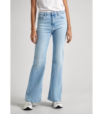 Pepe Jeans para mujer. PL204597PF3 Jeans Slim Fit Flare Uhw (29/32), Azul, Casual, Algodón, Denim